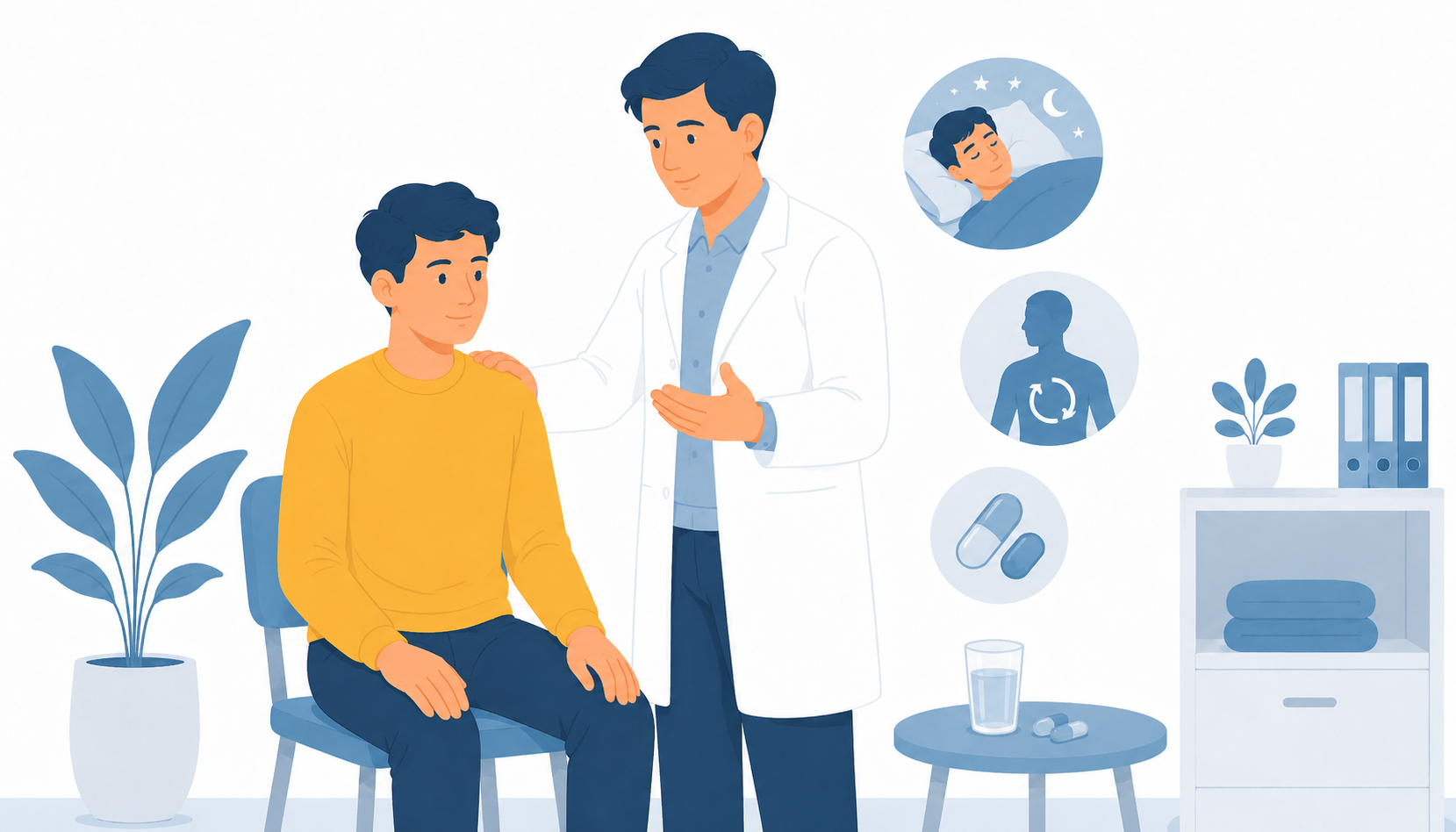 alt_text Patient conseillé sur le sommeil, le magnésium et la glycine en cabinet